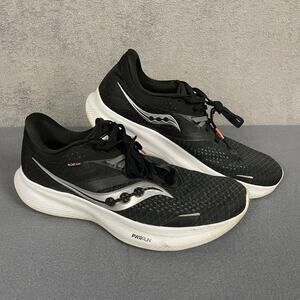 Saucony Ride 16 Shoes Mens Size 11 Black White PWRRUN Running S20830-05